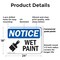 Signmission Wet Paint, 24 in W x Rectangle, Plastic OS-2PACK-NS-P-1824-L-19035 - alternate 8